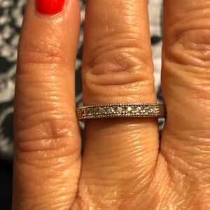 Sterling Silver White Sapphire Band Ring 7 BNIB